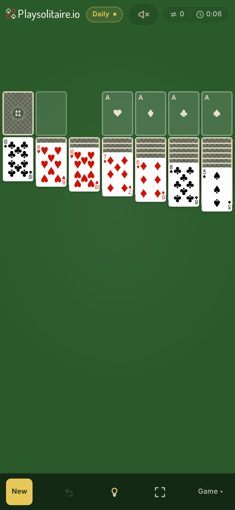 playsolitaire.io žaidimas mobiliajame įrenginyje